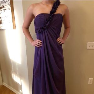 Fun flower single strap plum dress